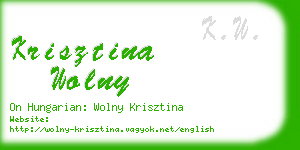 krisztina wolny business card